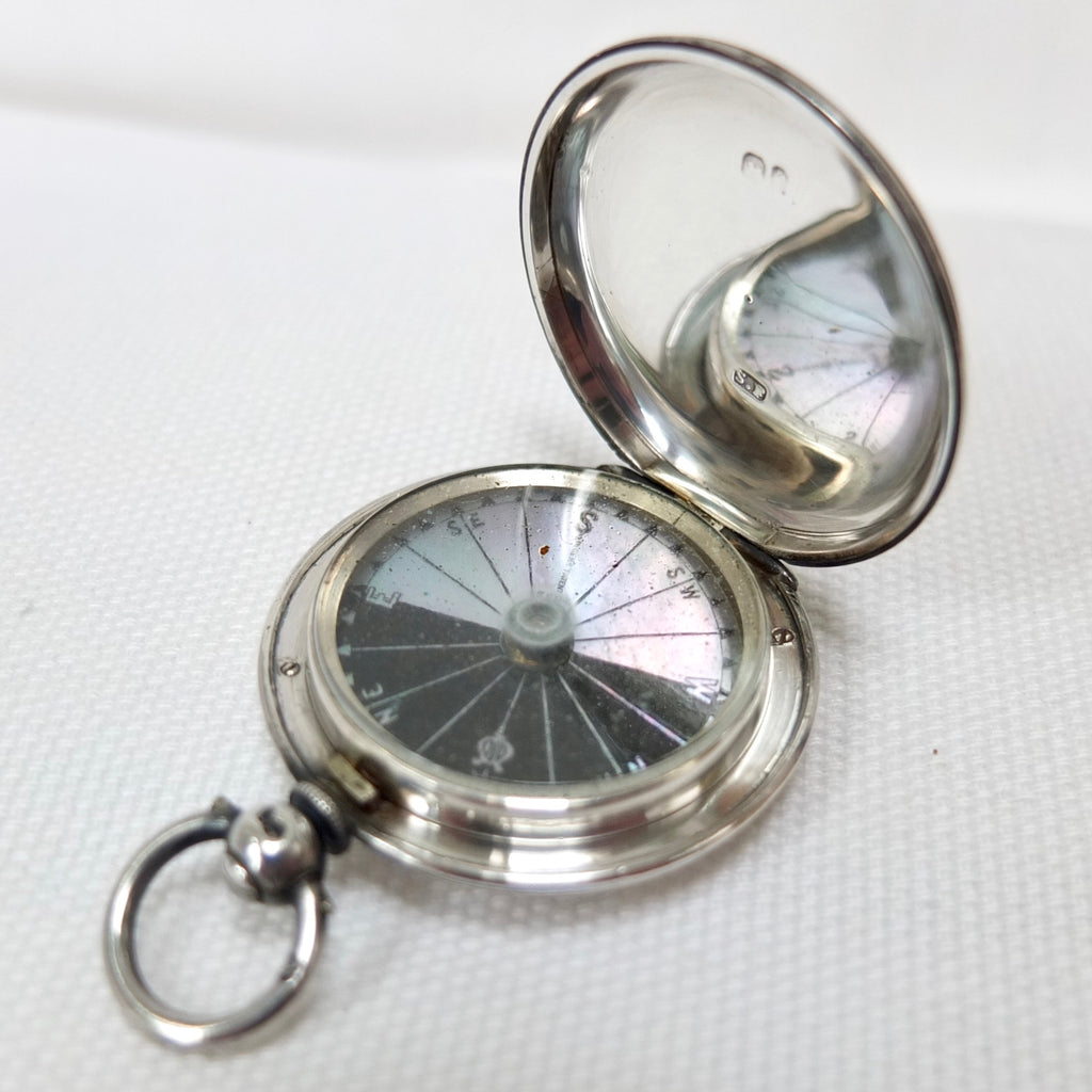 アンティーク 昭和 POCKET INTERPRETER 日本交通公社 JTB Antique Gray Metal Quartz Pocket Watch with Chain