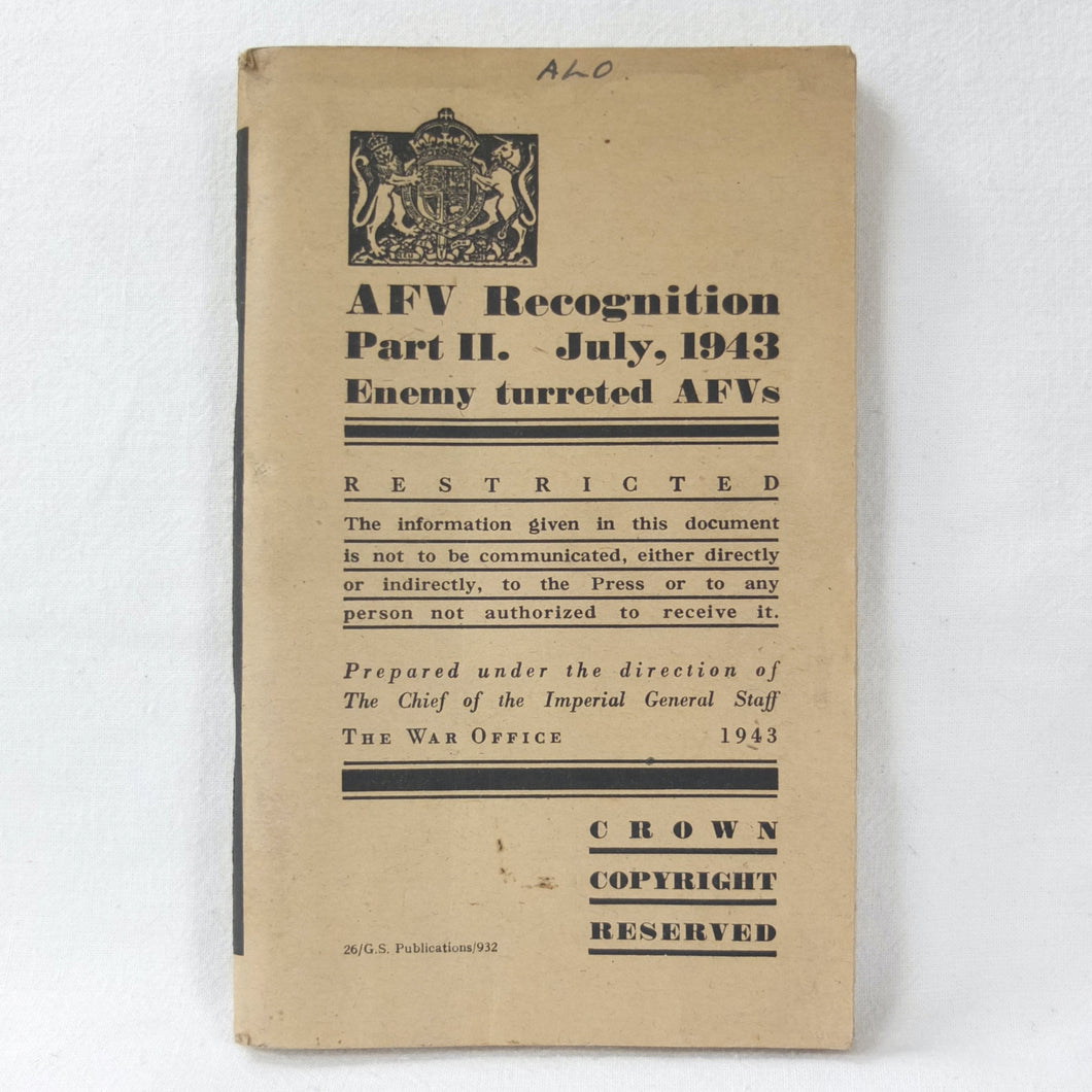 A.F.V. Recognition - Enemy Turreted AFVs (1943)
