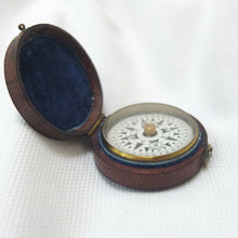Francis Barker Leather Cased Pocket Compass c.1870