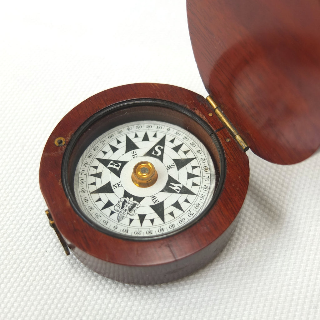 Francis Barker Wooden Pocket Compass c.1875 | Compass Library