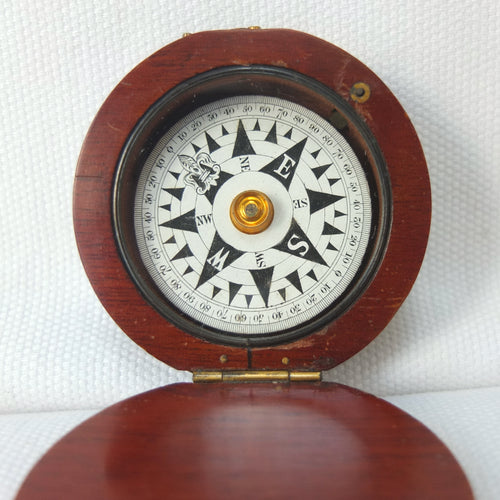 Francis Barker Wooden Pocket Compass c.1875