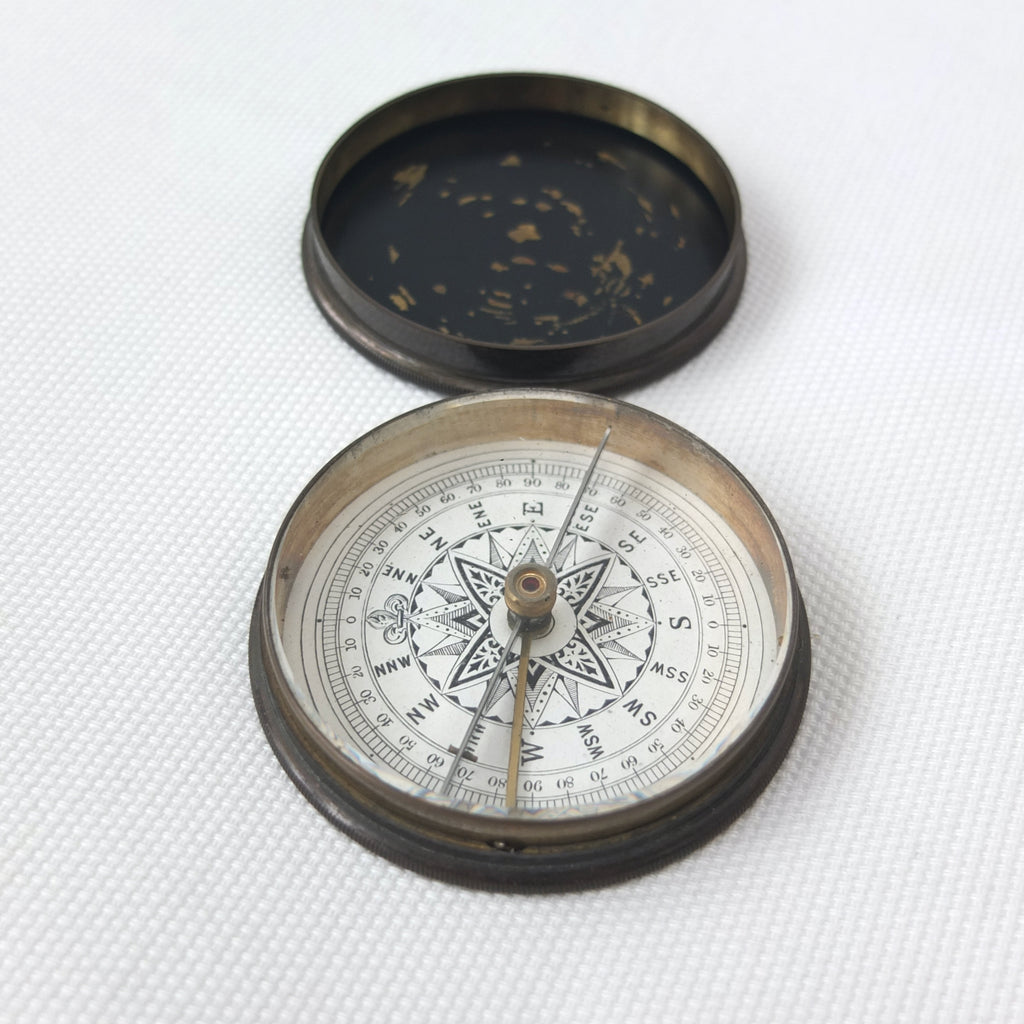 Edwardian Brass Box Pocket Compass c.1900 – Compass Library