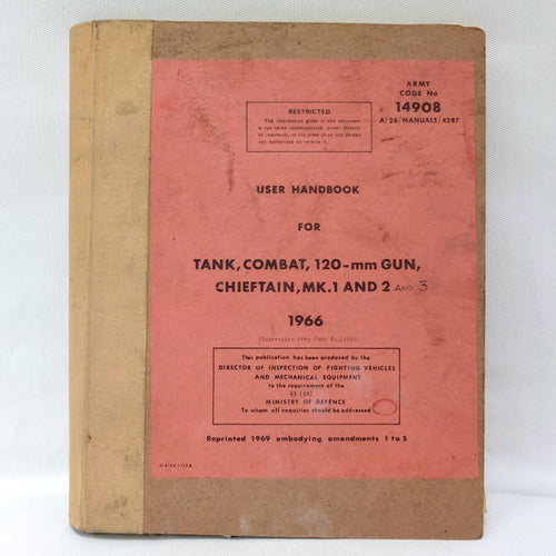 USER HANDBOOK FOR  TANK, COMBAT, 120-mm GUN  CHIEFTAIN Mk 1 and 2