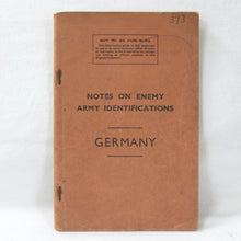 Notes on Enemy Army identifications - Germany (1939)
