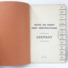 Notes on Enemy Army identifications - Germany (1939)