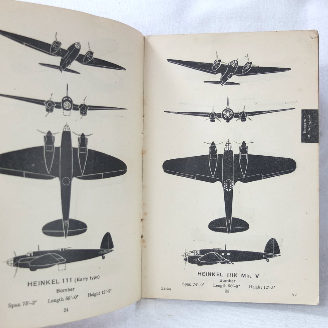 Silhouettes of German Aircraft (1940) | WW2 aircraft recognition manual ...