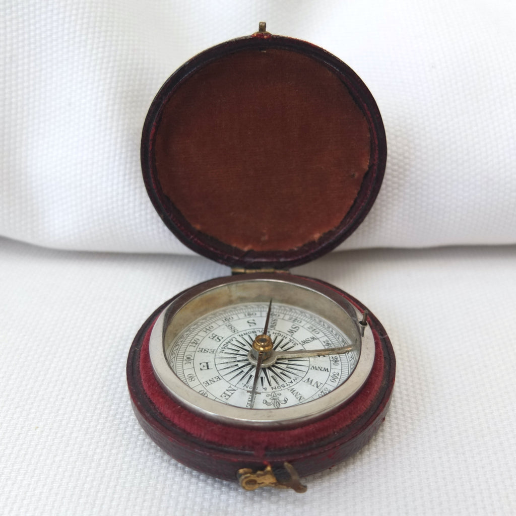 Watson & Son Leather Cased Pocket Compass c.1875 – Compass Library