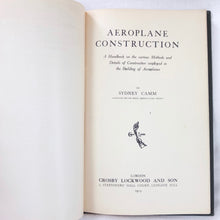 Aeroplane Construction (1919) Sydney Camm