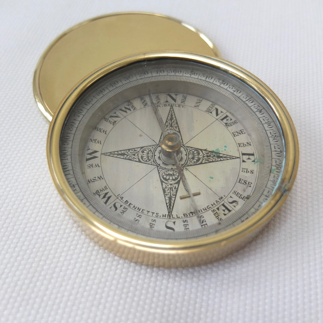 R Library Compass R. Bailey of Birmingham, Pocket Compass c.1890 – Compass Library