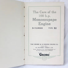 Gnome Le Rhone Monosoupape 100 h.p. Engine Manual (1916)