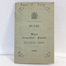 WW1 Royal Gunpowder factory Rules (1916)